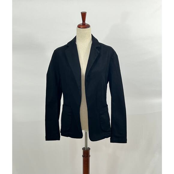 FRANK & EILEEN L Large Black Performance Denim Jet Black Dublin Jacket Blazer - Picture 2 of 15